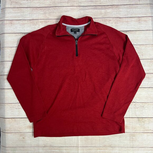Vintage Banana Republic Men's Red 1/4 Zip Pullover Sweater Size L Long Sleeve - Picture 1 of 9